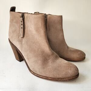 Hoss Intropia Suede Stacked Heel Boot 38 US 8